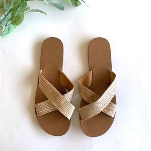 J. Crew Tan Cross-Strap Sandals